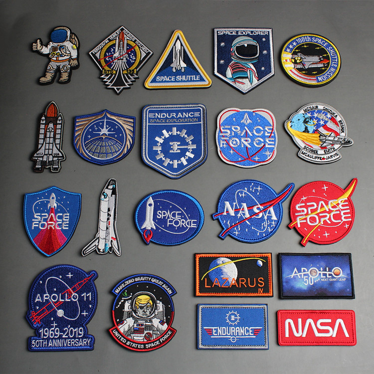 美国航空航天局徽章太空总署阿波罗魔术贴臂章刺绣衣服背包帽贴章
