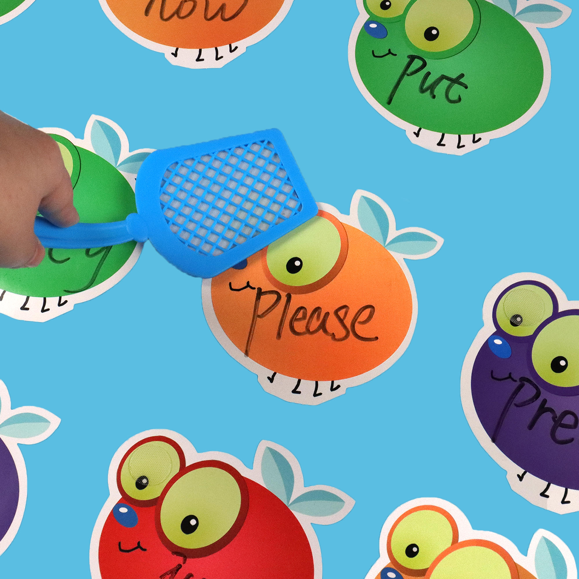 拍苍蝇游戏空白可擦写卡片高频词苍蝇拍游戏英语教具玩具幼儿早教