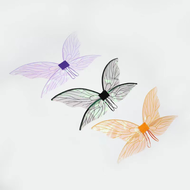 儿童节蝉翼飞蛾蜻蜓蝴蝶翅膀精灵昆虫翅膀花仙子表演出道具背饰