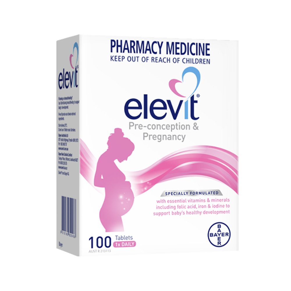 澳洲Elevit 爱乐维女士备孕 孕期孕妇哺乳营养片100粒叶酸片