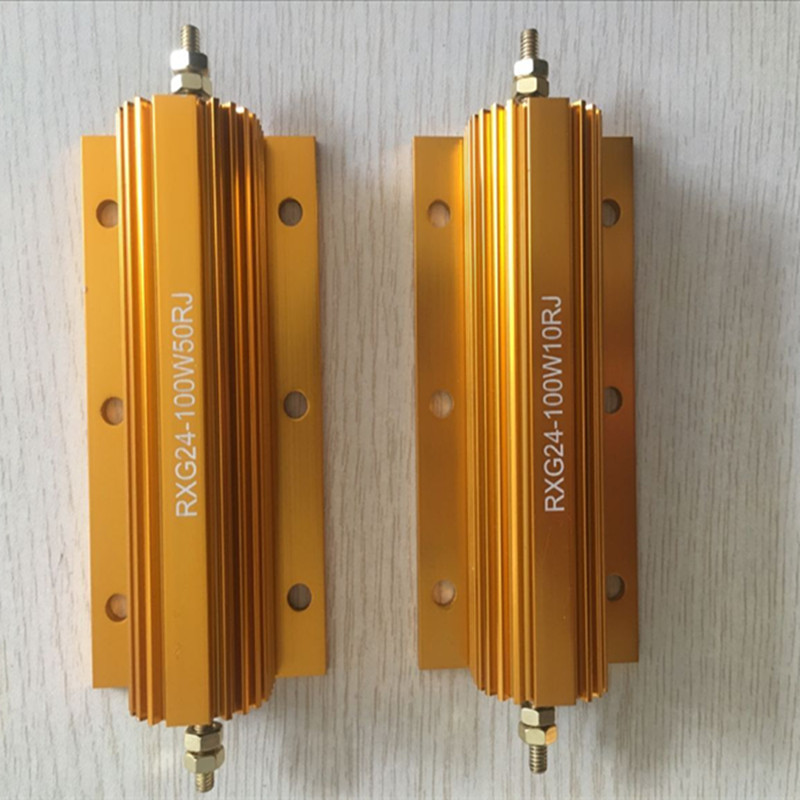 RXG24-100W大功率黄金铝壳电阻器放电预充电阻0.1欧2R3456789负载