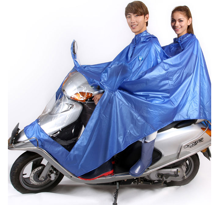 姜太公摩托车双人雨披男女加大厚电动车全塑胶防水防暴雨成人时尚