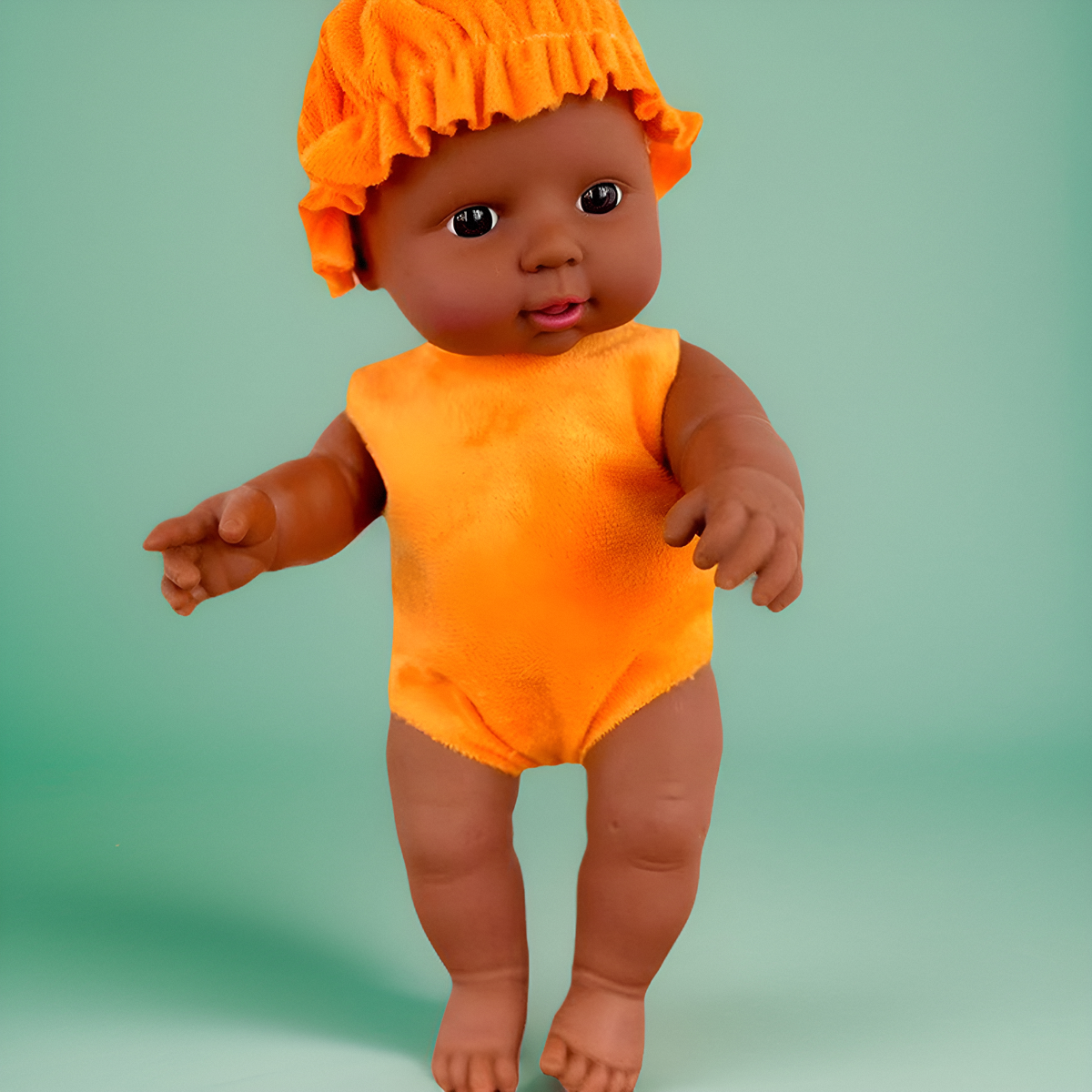 28厘米非洲黑人宝宝软胶公仔仿真娃娃儿童玩具洋娃娃玩偶包邮