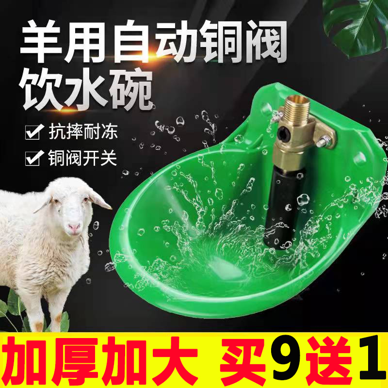 塑料羊用饮水碗铜阀饮水器羊自动饮水碗铸铁水碗饮水槽抗摔碰养殖