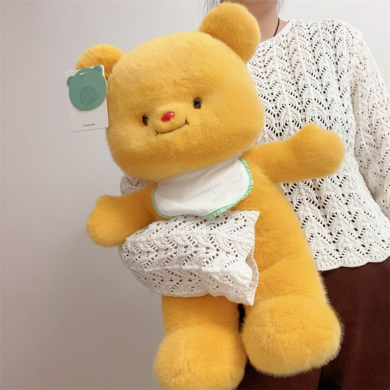 网红黄油小熊公仔超萌抱抱熊黄色小熊毛绒玩具超可爱布娃娃熊礼物