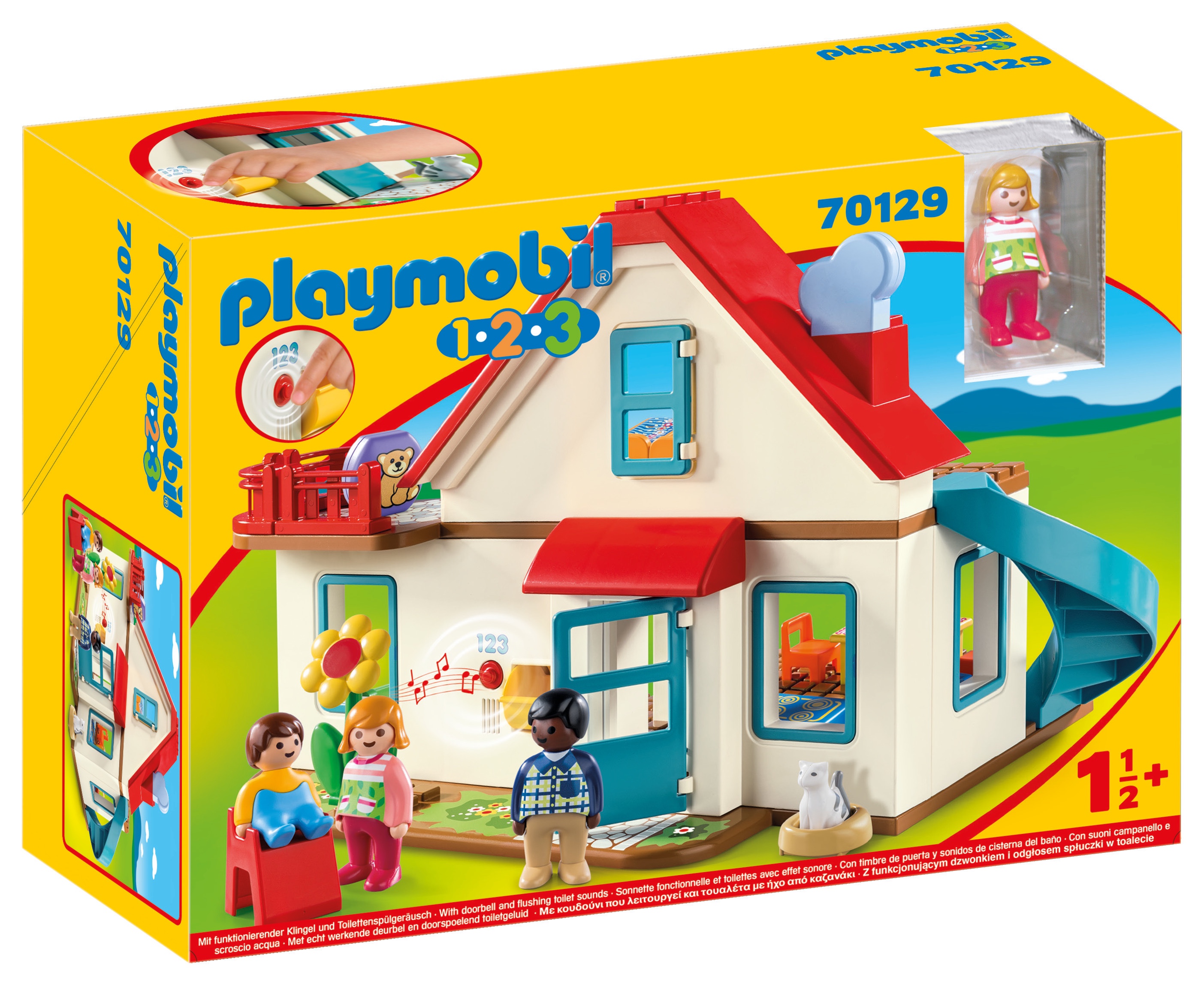 playmobil摩比世界70129家庭住宅123小房子红房子娃娃屋2岁玩具