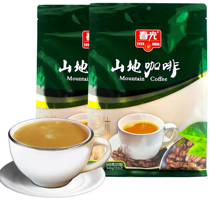 海南特产春光山地咖啡340g袋装选用兴隆咖啡豆3合1速溶咖啡