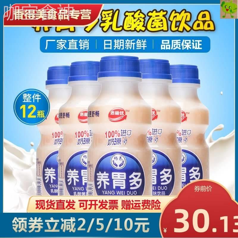 新货整箱养胃多乳酸菌酸奶饮品儿童学生早餐饮料340ml12大瓶脱脂