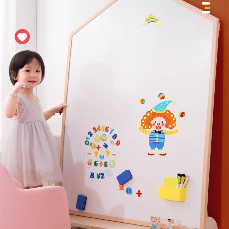 儿童画板磁性涂鸦小黑板白板双面幼儿宝宝绘画写字板支架式家用