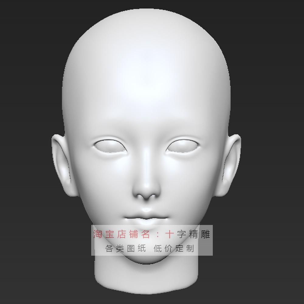光头女stl模型max人头maya头雕bjd犀牛rhino女性头部面部3d打印