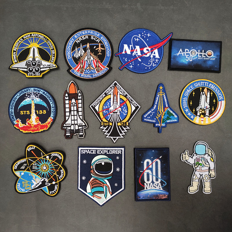太空总署阿波罗计划刺绣魔术贴航天飞机STS 50周年徽章宇航员臂章
