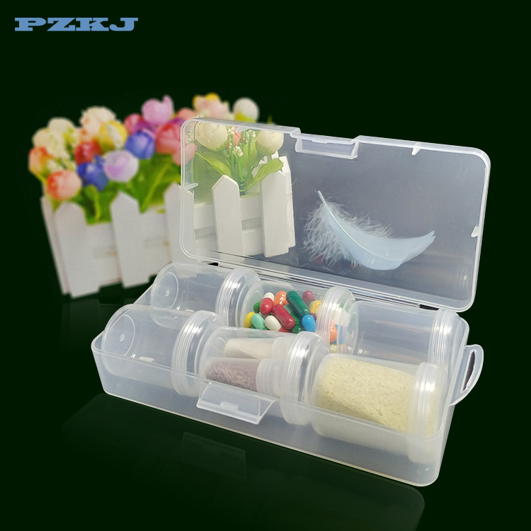 随身便携药盒5个密封药丸瓶保健品小药罐家庭急救药收纳筒装药品