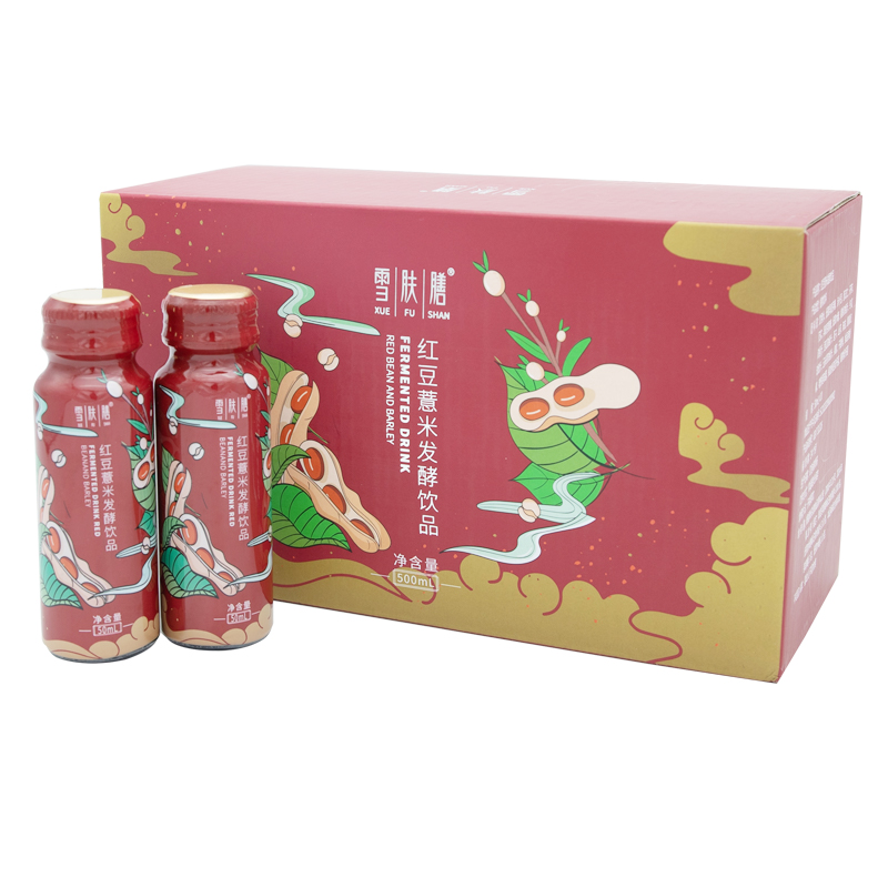 微生态雪肤膳红豆薏米发酵饮品独立小瓶包装方便携带10瓶/盒500ml