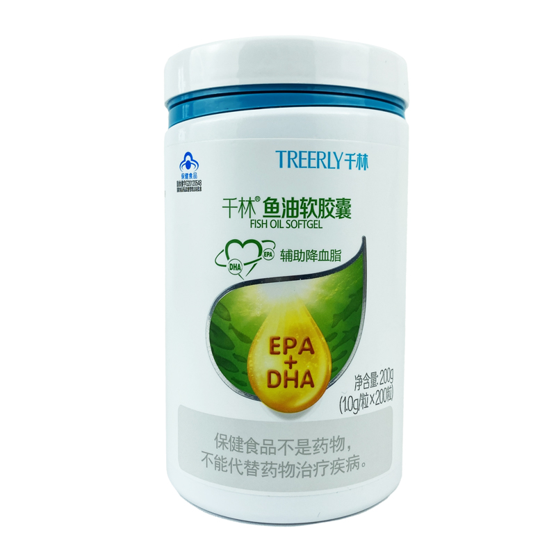【发3瓶】千林鱼油软胶囊200粒成人中老年人DHA+EPA健康