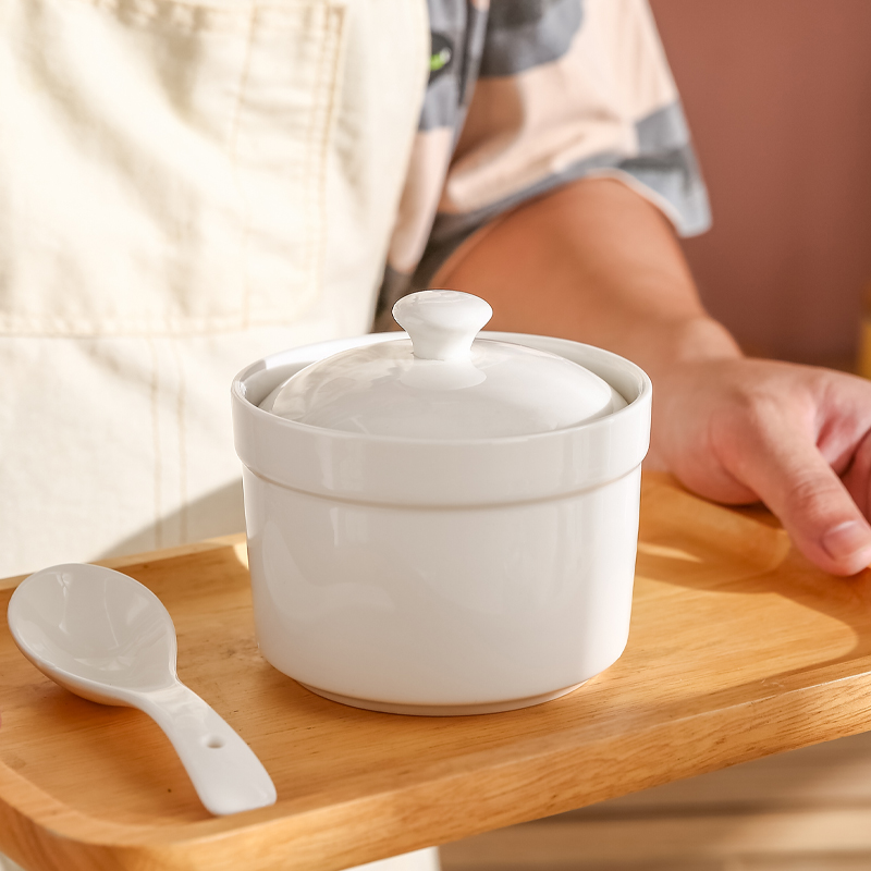 陶瓷炖盅汤碗家用商用隔水炖盅带盖甜品点心燕窝鸡汤补品蒸蛋炖罐
