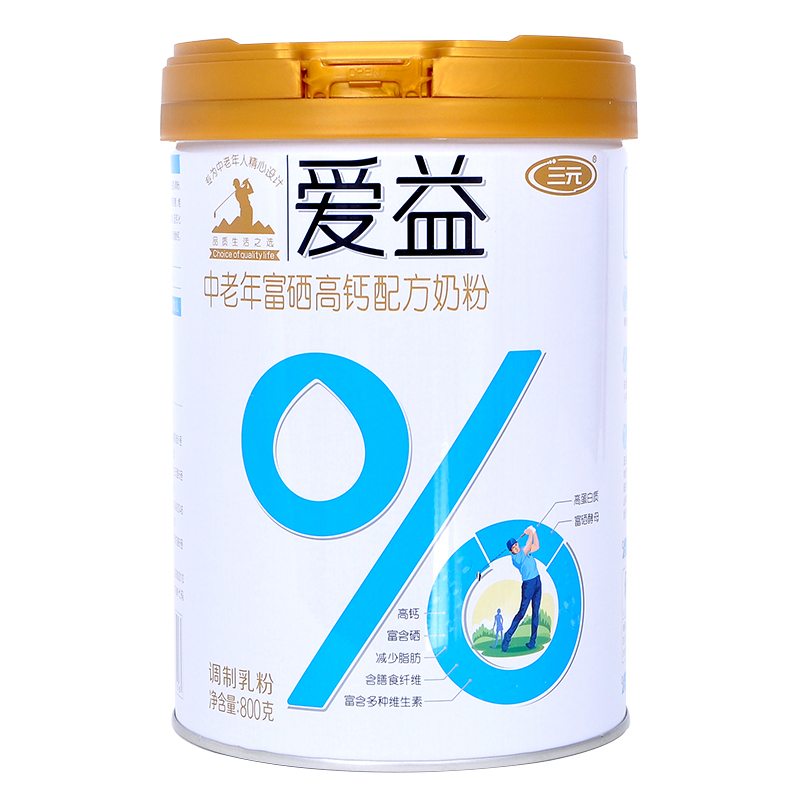 三元爱益富硒高钙中老年配方奶粉高蛋白老年营养牛奶粉800g
