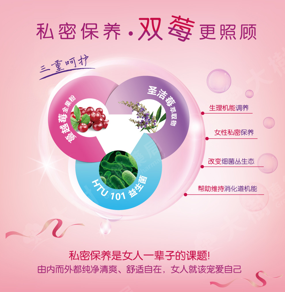 台湾 娘家蔓越莓圣洁莓益生菌2G*30包 女性私密保护生理机能调养