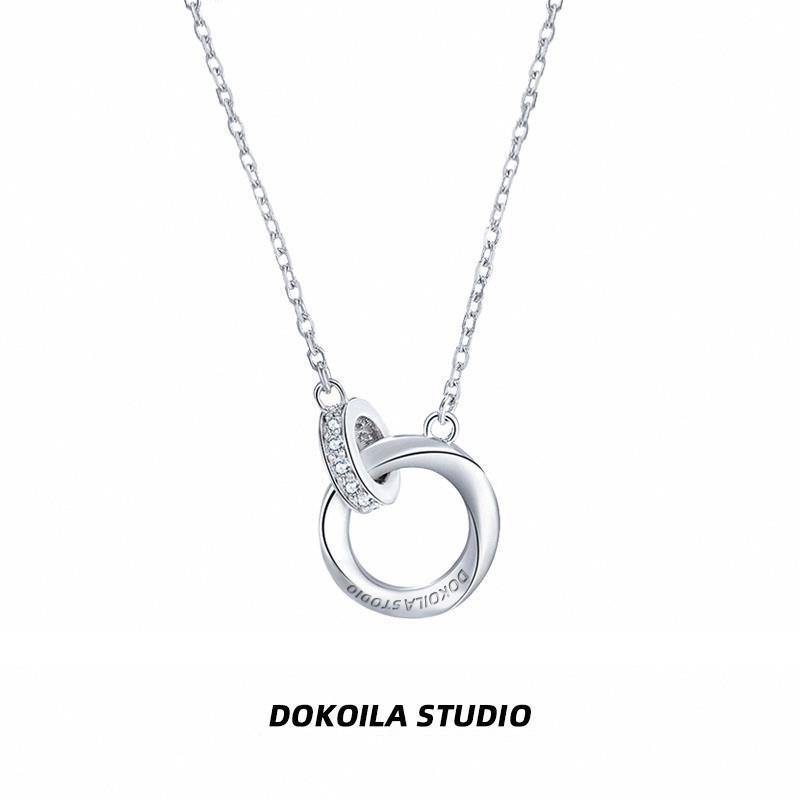 速发鹿吖钛钢项链DOKOILA莫比乌斯双环项链女轻奢小众设计高级锁