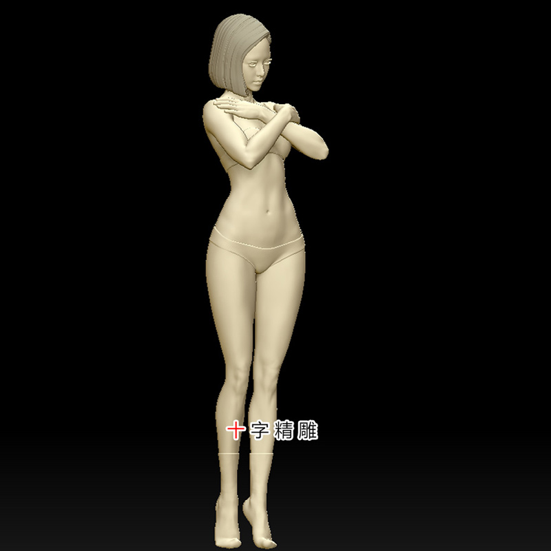 二次元手办stl美女圆雕图少女三维模型精雕女性比基尼3d打印素材