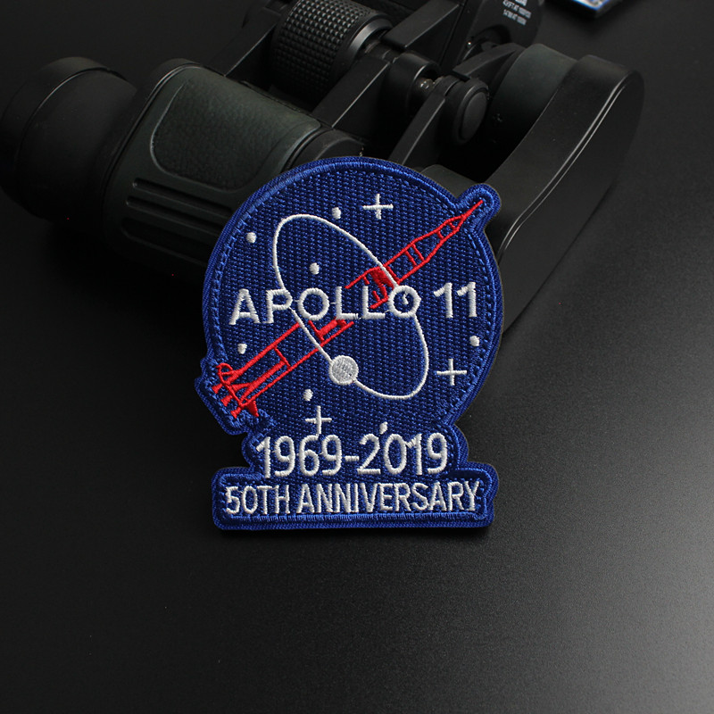 NASA太空阿波罗纪念50周刺绣魔术贴章探索未知宇宙贴标衣服袖标