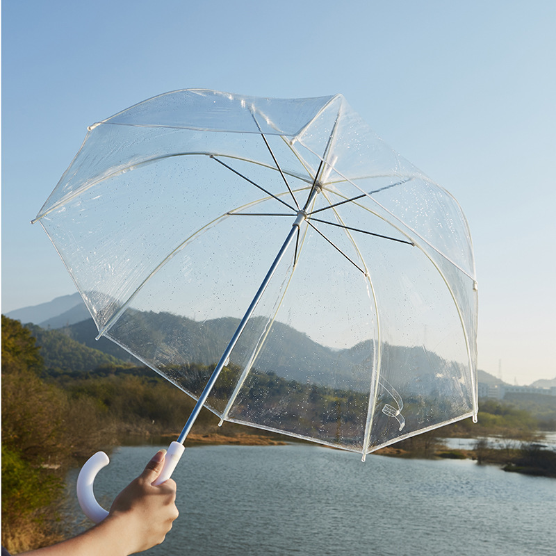 礼品蘑菇伞现货印阿波罗拱形PVC透明伞儿童成人