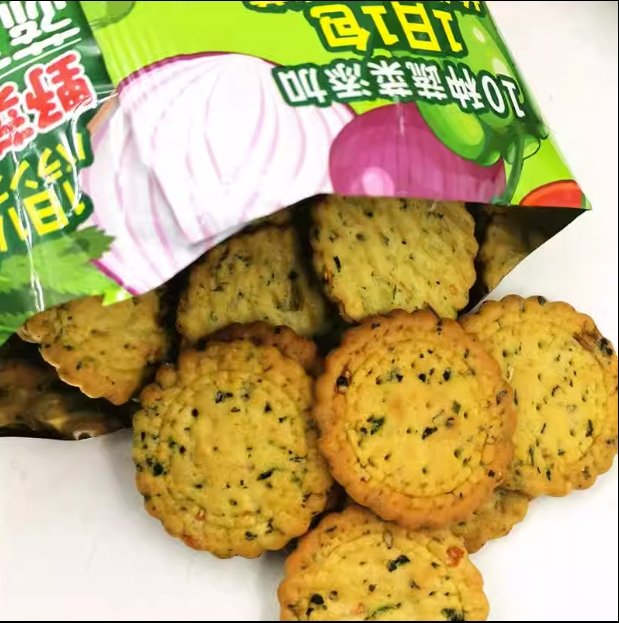 可拉奥蔬菜饼3袋*90g日本风味日式小圆饼干儿童零食网红休闲小吃