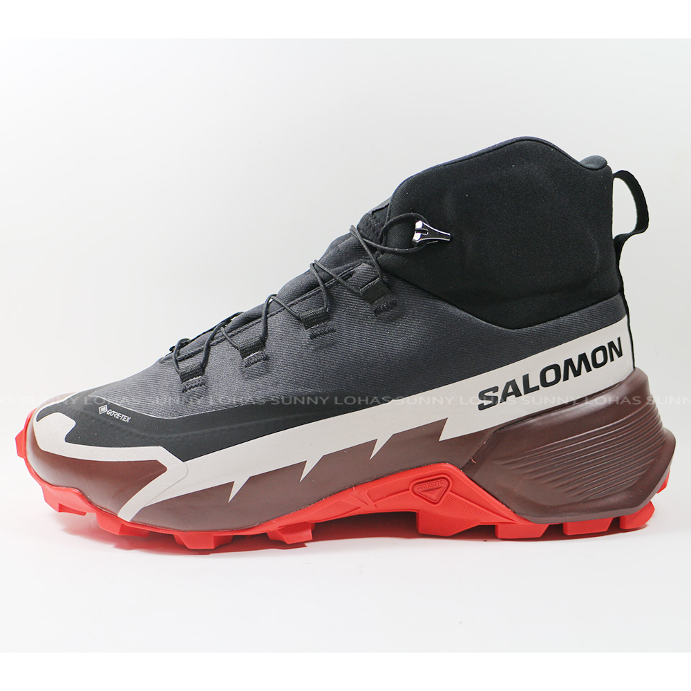代购 Salomon CROSS HIKE 2 GTX 男款中筒登山鞋 黑褐紫 L4173590
