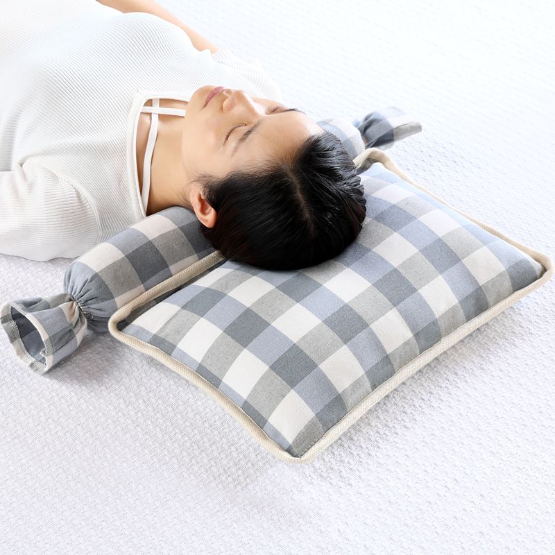 颈椎枕头荞麦枕护颈枕单人专用圆形糖果枕成人荞麦皮硬保健康枕芯