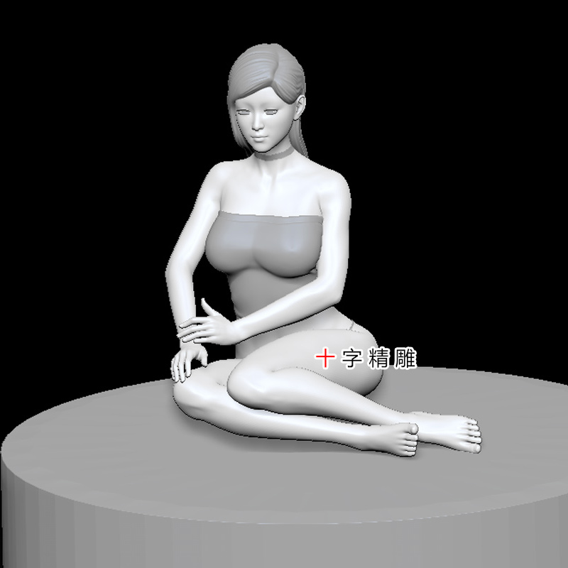 stl美女手办圆雕图三维模型bjd玉雕女性内衣3d打印素材新款精雕图