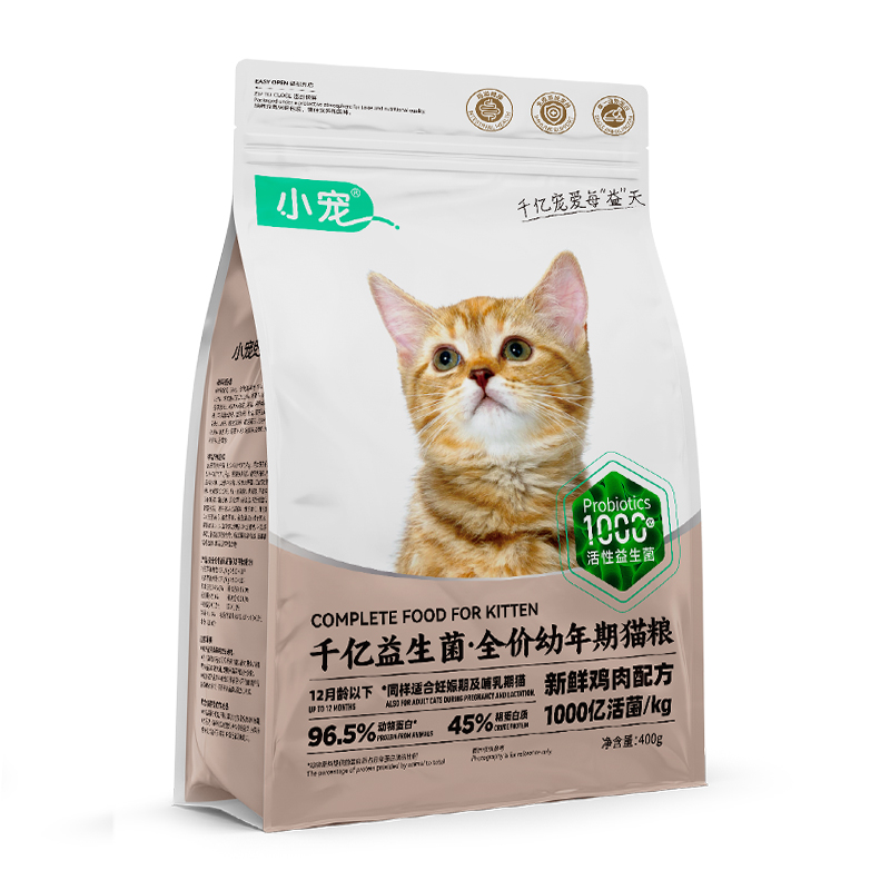 【天猫U先】小宠时刻益生菌幼猫猫粮猫奶糕400g*1袋