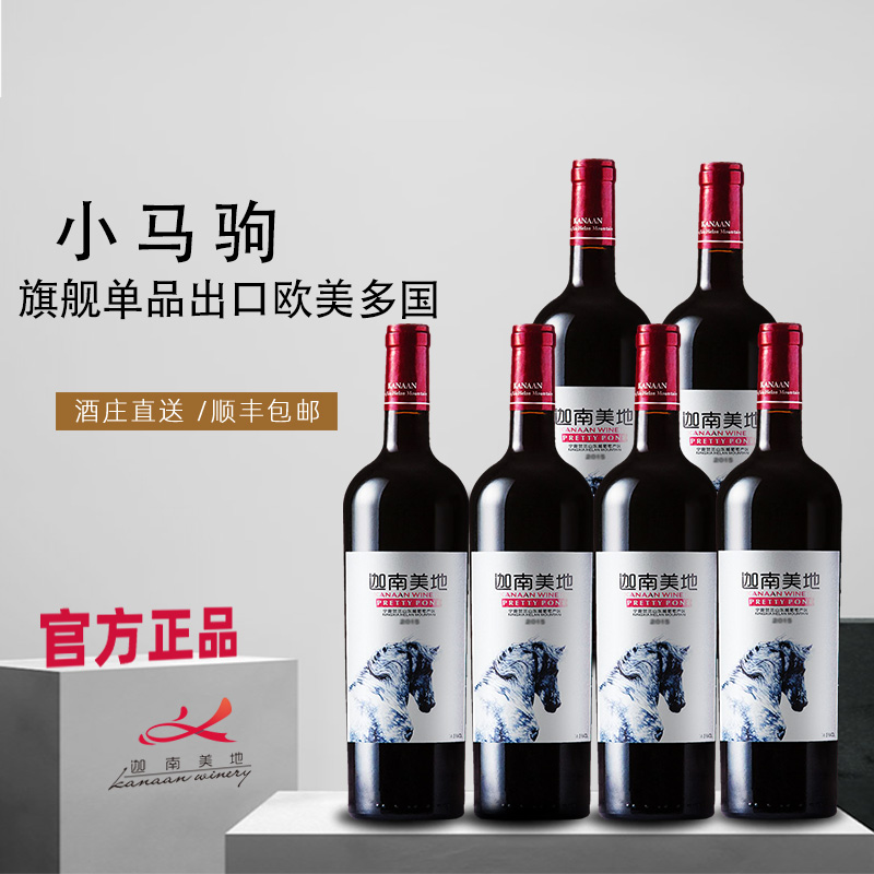 【品牌直营】迦南美地小马驹赤霞珠美乐干红葡萄酒整箱 2020年