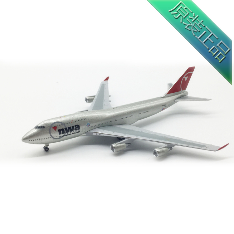 正品1:400Geminijets美国西北航空747-400合金飞机模型客机