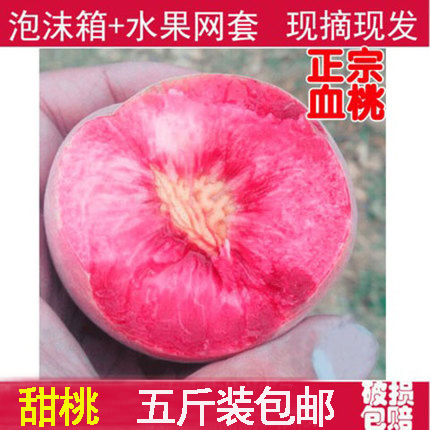 血桃猪血红肉桃子时令孕妇新鲜水果当季5斤包邮水蜜桃脆桃