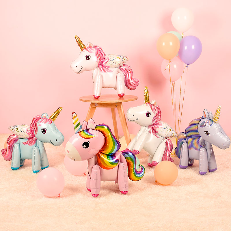 小马宝莉生日布置宝宝儿童周岁派对装饰品独角兽飞马卡通铝膜气球